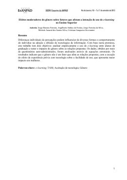 Efeitos moderadores do g&ecirc;nero sobre fatores que afetam a