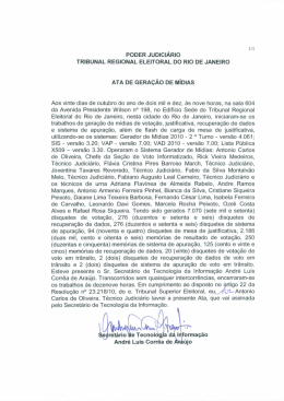 PODER JUDICIÁRIO TRIBUNAL REGIONAL ELEITORAL - TRE-RJ
