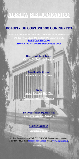 alerta bibliografico - Facultad de Derecho
