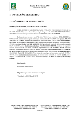 1. INSTRU&Ccedil;&Atilde;O DE SERVI&Ccedil;O