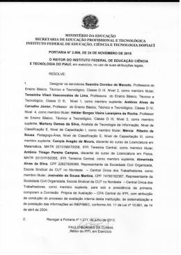 Portaria - Instituto Federal de Educa&ccedil;&atilde;o, Ci&ecirc;ncia e Tecnologia do
