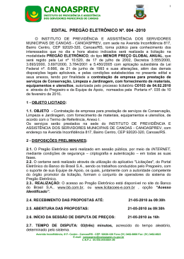 Edital Preg&atilde;o Eletr&ocirc;nico N&deg;. 004/2010 para