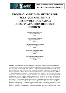 programas de pagamentos por servi&ccedil;os ambientais