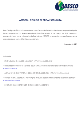 ABESCO - CÓDIGO DE ÉTICA E CONDUTA