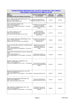 fornecedores impedidos de licitar e contratar com