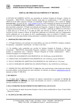 EDITAL DE PREG&Atilde;O ELETR&Ocirc;NICO N&ordm; 006/2014.
