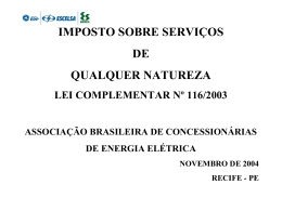 Imposto Sobre Servi&ccedil;os de Qualquer Natureza
