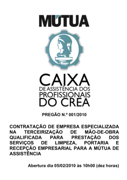 CONTRATA&Ccedil;&Atilde;O DE EMPRESA ESPECIALIZADA NA