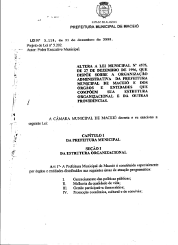 Lei nº 5118 de 31/12/00 - Câmera Municipal de Maceió