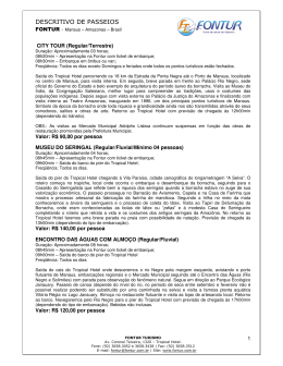 passeios organizados pela fontur