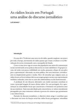 As r&aacute;dios locais em Portugal: uma an&aacute;lise do discurso jornal&iacute;stico