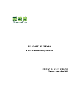 RELATÓRIO DE ESTÁGIO Curso técnico em manejo florestal