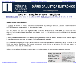 TJ-GO DIÁRIO DA JUSTIÇA ELETRÔNICO - EDIÇÃO 1354