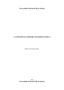 A CONSCI&Ecirc;NCIA LITER&Aacute;RIA DE RUBEM FONSECA