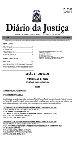 DJ 3203 - Tribunal de Justi&ccedil;a do Estado do Tocantins