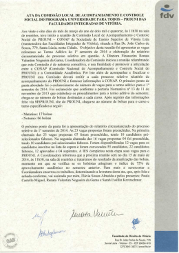 Ata do Termo Aditivo 1º Semestre de 2014