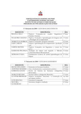 1&ordm;. Semestre de 2014 - ESTUDOS LINGU&Iacute;STICOS