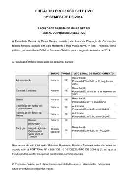 edital do processo seletivo 2º semestre de 2014