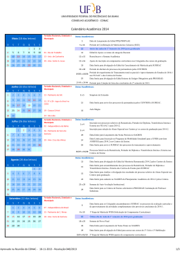 Calendário Acadêmico 2014 - Resolução 048_2013