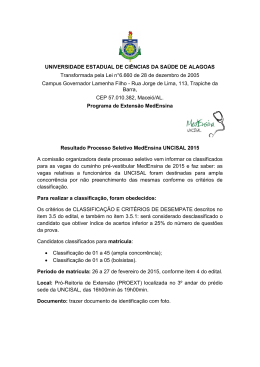 Resultado Sele&ccedil;&atilde;o MedEnsina 2015