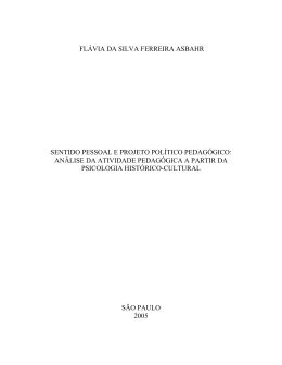 FL&Aacute;VIA DA SILVA FERREIRA ASBAHR SENTIDO PESSOAL E