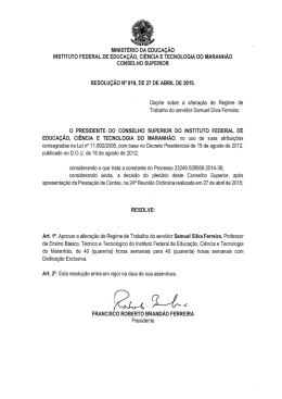 Alteração do Regime de Trabalho de Samuel Silva Ferreira