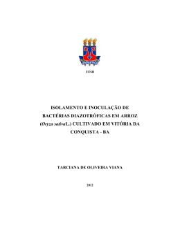 ISOLAMENTO E INOCULA&Ccedil;&Atilde;O DE BACT&Eacute;RIAS