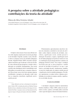 A pesquisa sobre a atividade pedag&oacute;gica: contribui&ccedil;&otilde;es