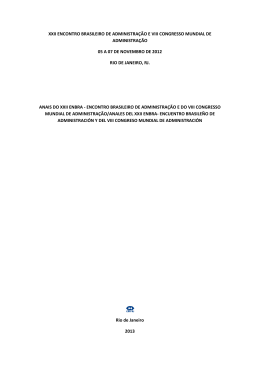 xxii encontro brasileiro de administra&ccedil;&atilde;o e viii congresso mundial
