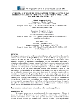 VIII Congresso Anpcont, Rio de Janeiro, 17 a 20 de agosto de