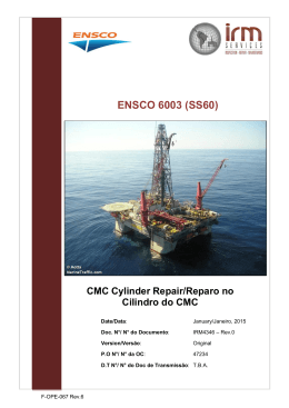 ENSCO 6003 (SS60) CMC Cylinder Repair/Reparo no Cilindro do