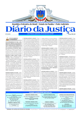 DI&Aacute;RIO DA JUSTI&Ccedil;A 2007 N&ordm; 12.915 Pre&ccedil;o R$ 2,00 Jo&atilde;o Pessoa