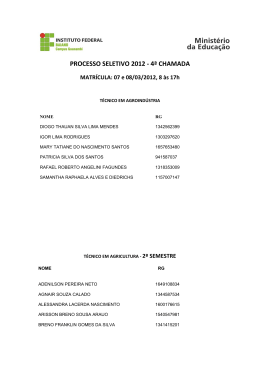 PROCESSO SELETIVO 2012 - 4&ordf; CHAMADA