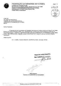 FEDERA&Ccedil;&Atilde;O CATARINENSE DE FUTEBOL Jogo n&deg;: 3