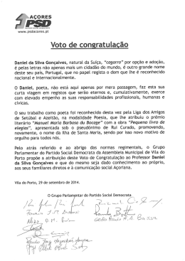 Voto de Congratulação - Daniel de Silva Gonçalves