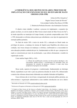 processo de implanta&ccedil;&atilde;o e de expans&atilde;o no sul do estado de