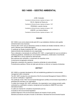 ISO 14000 – GESTÃO AMBIENTAL JOSÉ, Clodoaldo