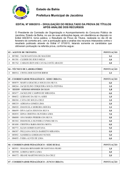 Estado da Bahia Prefeitura Municipal de Jacobina