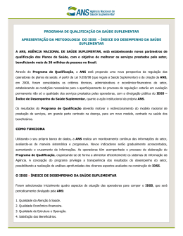 PROGRAMA DE QUALIFICA&Ccedil;&Atilde;O DA SA&Uacute;DE SUPLEMENTAR