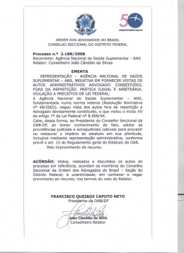 Recorrente: Ag&ecirc;ncia Nacional de Sa&uacute;de Suplementar
