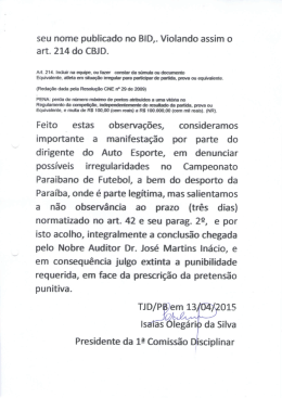 seu nome publicado no BID,. Violando assim o
