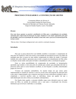Processo Civilizador e a Constru&ccedil;&atilde;o de Grupos