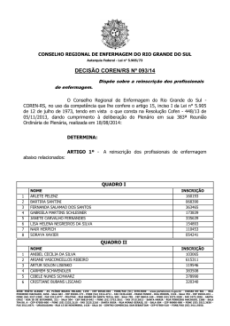 Decis&atilde;o COREN-RS n&ordm; 093/2014