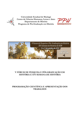 programa&ccedil;&atilde;o cient&iacute;fica e apresenta&ccedil;&atilde;o dos trabalhos