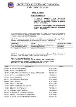 PREFEITURA MUNICIPAL DE UMUARAMA ESTADO DO