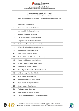 Contratação de escola 2012-2013 Lista Ordenada de Candidatos