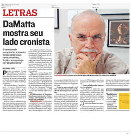 DaMatta mostra seu lado cronista