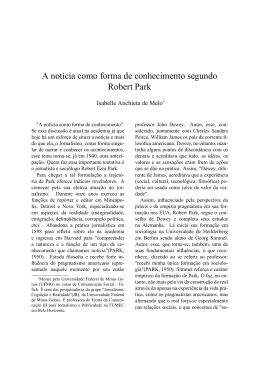 A not&iacute;cia como forma de conhecimento segundo Robert Park