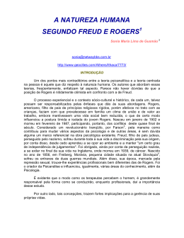 a natureza humana segundo freud e rogers - Grupo Ser