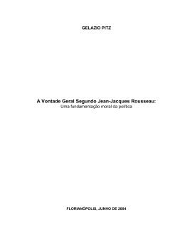 A Vontade Geral Segundo Jean-Jacques Rousseau: